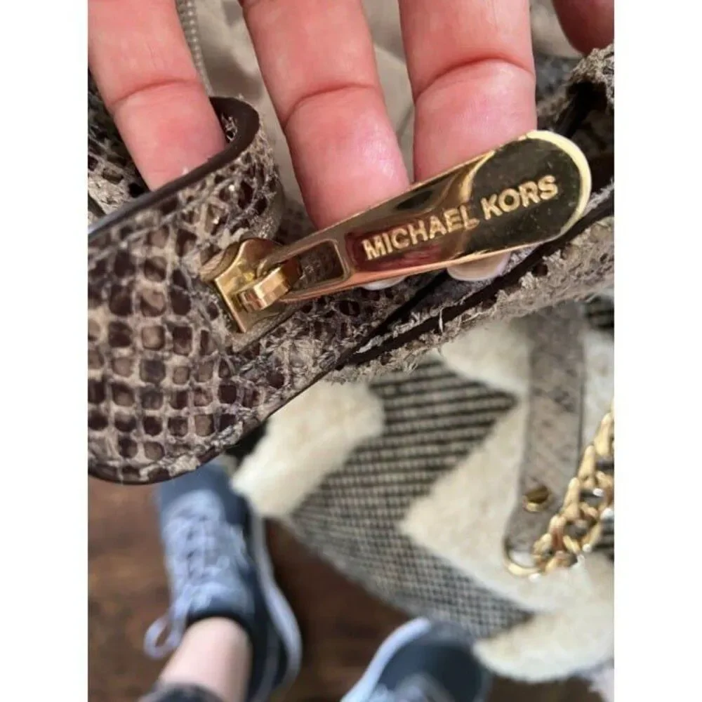 Michael Kors Snakeskin Leather Animal Print Purse Shoulder Bag